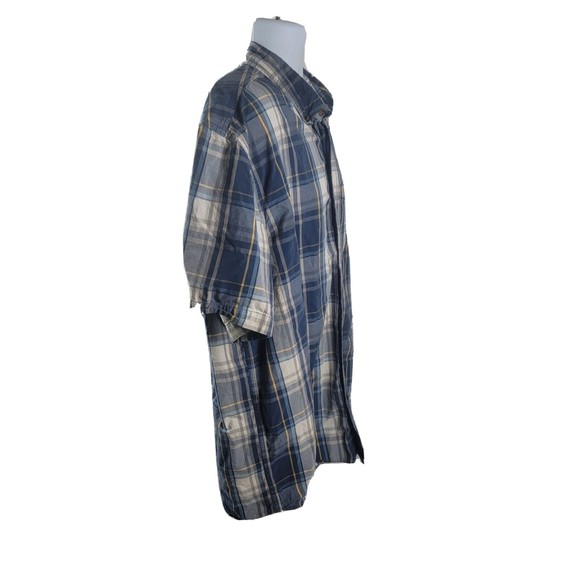 Carhartt Button Up Shirt Blue Plaid Casual Short Sleeve Men's Size 2XL - Picture 6 of 9